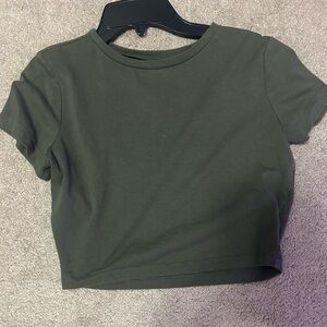 Wild Fable Green Fitted Crop T-Shirt